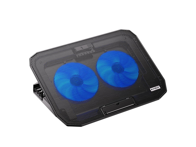 Ultra Slim Laptop Cooling Pad with 2 Quiet Big Fans, 5 Height Adjustable Ergonomic Stand, Portable Cooler for 10-15.6 Inch Laptops, Speed Control...