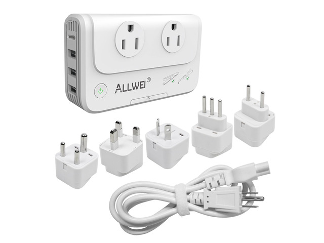 International Travel Adapter 220V to 110V Power Voltage Converter for Hair Straightener/Curling Iron, Universal Power Plug Adapter UK, US, AU, EU,...