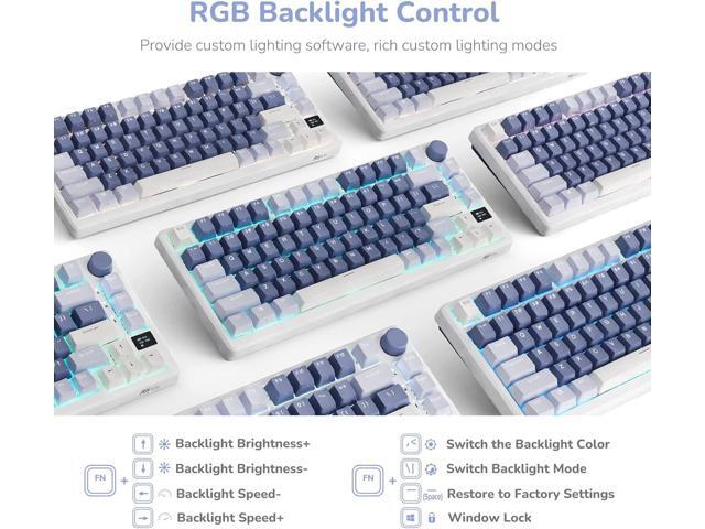 RK ROYAL KLUDGE M75 Mechanical Keyboard with OLED Smart Display and Volume Knob, 2.4G/USB-C/BT Gasket Mounted 75% Layout Wireless Gaming Keyboard...