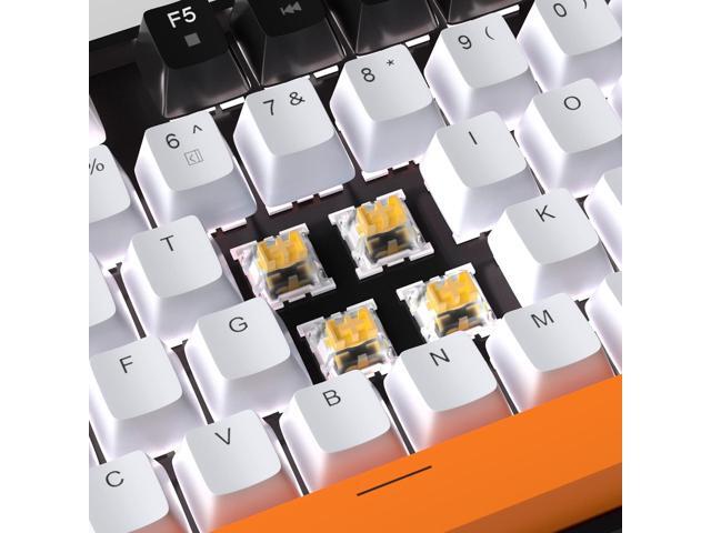 MageGee 75% Mechanical Gaming Keyboard, Yellow Switch, LED White Backlit, 87 Keys Compact TKL Wired Computer Keyboards for Windows Laptop PC Gamer...