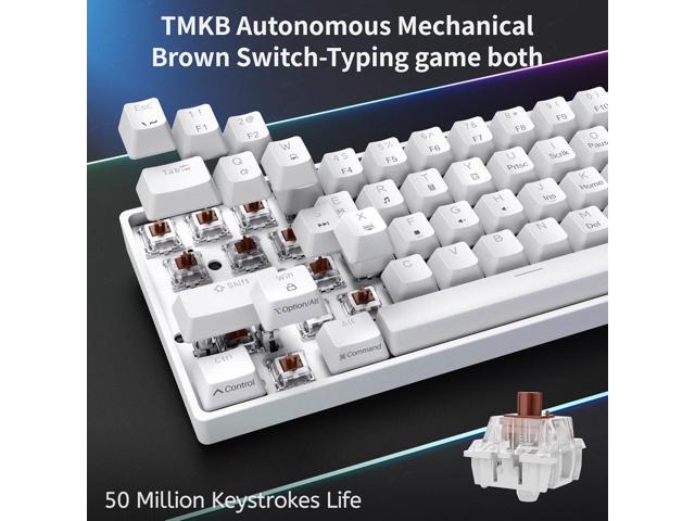 DIERYA 60% Mechanical Keyboard, DK61se Wired Gaming Keyboard with Brown Switches, LED Backlit Ultra-Compact 61 Keys Mini Office Keyboard for...