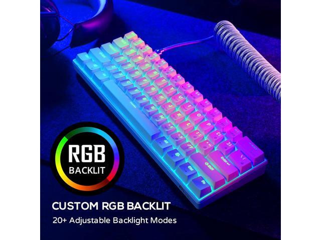 RK ROYAL KLUDGE RK61 60% Mechanical Keyboard with Coiled Cable, 2.4Ghz/Bluetooth/Wired, Wireless Bluetooth Mini Keyboard 61 Keys, RGB Hot Swappable...
