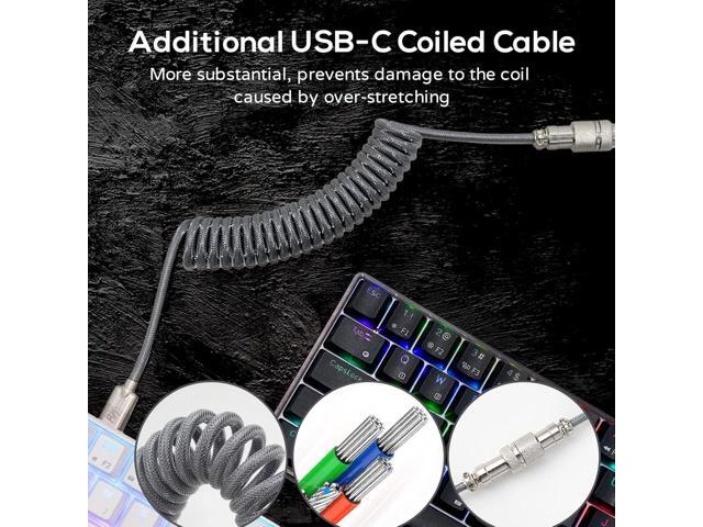 RK ROYAL KLUDGE RK61 60% Mechanical Keyboard with Coiled Cable, 2.4Ghz/Bluetooth/Wired, Wireless Bluetooth Mini Keyboard 61 Keys, RGB Hot Swappable...