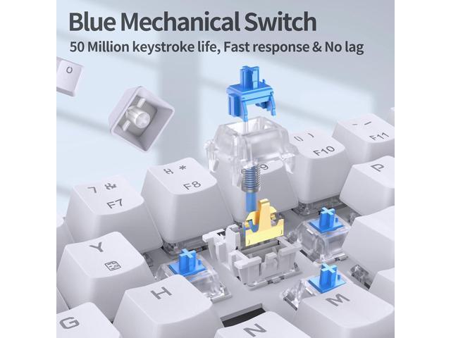Gaming Keyboard 60 Percent, LED Backlit Ultra-Compact 68 Keys Mechanical Keyboard with Separate Arrow/Control Keys, T68SE,Blue Switch
