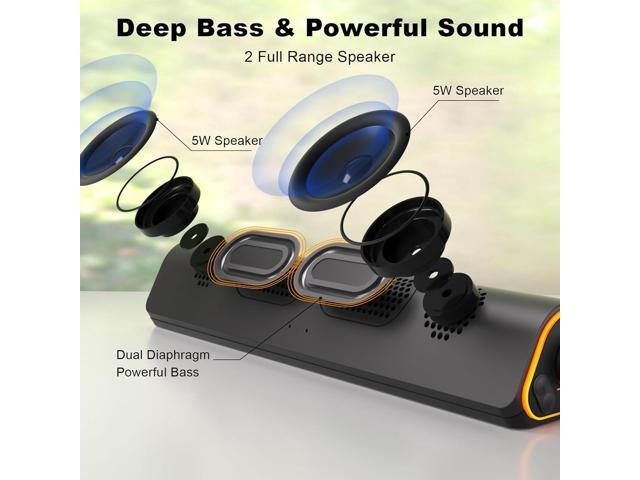 SOULION R50 Bluetooth Computer Speakers, 3.5mm PC Sound Bar for Desktop Monitor, Wired USB Powered & Colorful LED Lights with Switch Button, Stereo...