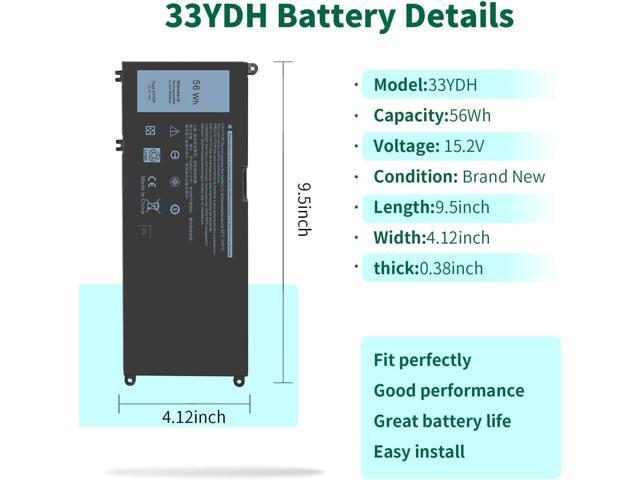 DMKAOLLK 56WH 33YDH Laptop Battery for Dell Inspiron 17 7000 7778 7779 7786 7773 15 7577 G3 3579 3779 G5 5587 G7 7588 Latitude 13 3380 14 3490 15...