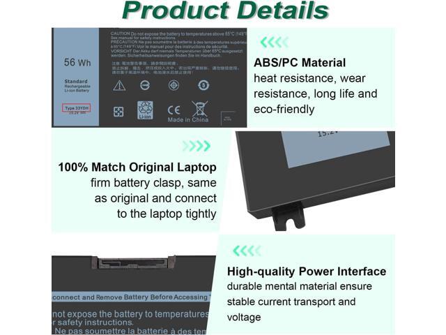 DMKAOLLK 56WH 33YDH Laptop Battery for Dell Inspiron 17 7000 7778 7779 7786 7773 15 7577 G3 3579 3779 G5 5587 G7 7588 Latitude 13 3380 14 3490 15...