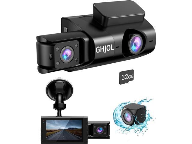 3 Channel 4K Dash Cam Front Rear Inside, Dash Camera for Cars, Car Dashboard Camera Recorder with 2' IPS Screen, 24h Parking Mode, Loop Record,...