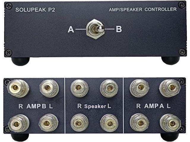 P2 2(1)-IN-1(2)-OUT Amp Amplifier Speaker Switcher Selector Switch Splitter 2-way loudspeaker control combiner box