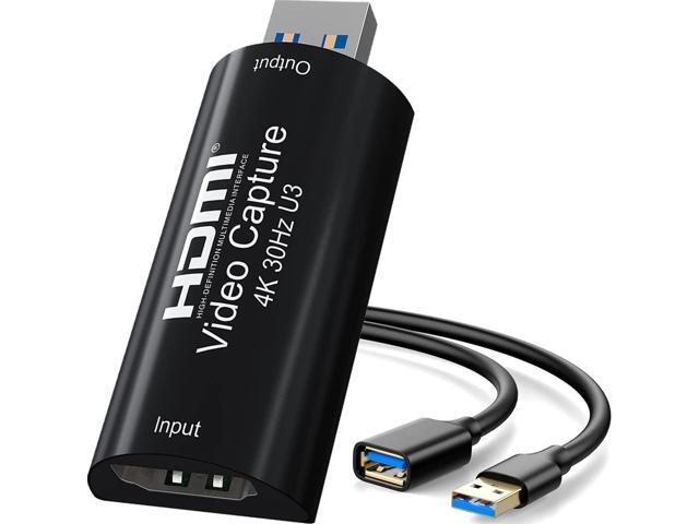 4K HDMI to USB 3.0 Video Capture Card 1080P 60FPS Cam Link Card Game Capture Card Adapter Screen Record Capture Device for Streaming, Gaming, Video.
