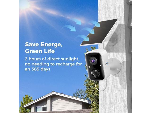 Hiseeu Solar Security Cameras Wireless Outdoor 2 Pack, Battery Powered 3K 4MP wifi Cameras for Home Surveillance, PIR/AI Motion Detection,...