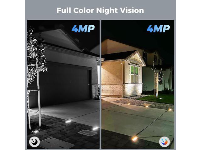 Hiseeu Solar Security Cameras Wireless Outdoor 2 Pack, Battery Powered 3K 4MP wifi Cameras for Home Surveillance, PIR/AI Motion Detection,...
