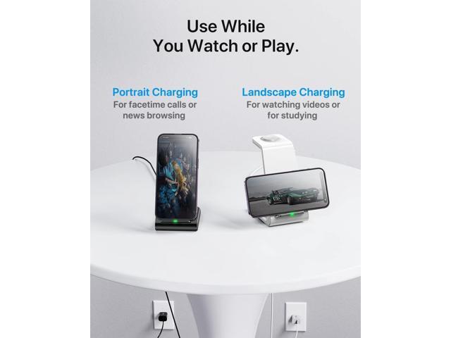 Intoval Wireless Charging Station, 3 in 1 Charger for Apple iPhone/iWatch/Airpods,iPhone16 15,14,13,12,11 (Pro,Pro Max)/XS/XR/XS,iWatch10...