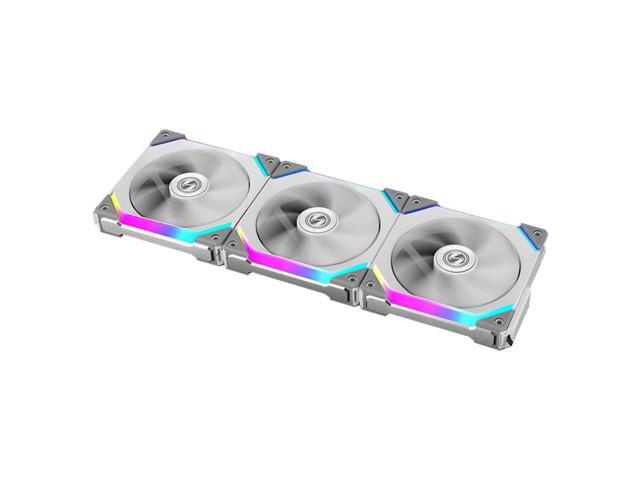 Lian Li UNI Fan SL120 3 Pack White-with Controller (ARGB 120mm LED PWM Daisy-Chain) UF-SL120-3W PC Cooling Computer ARGB Case Fans Heatsink Cooler