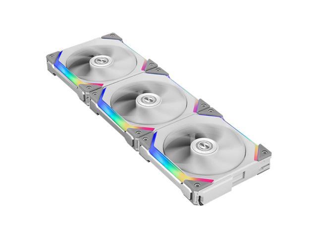 Lian Li UNI Fan SL120 3 Pack White-with Controller (ARGB 120mm LED PWM Daisy-Chain) UF-SL120-3W PC Cooling Computer ARGB Case Fans Heatsink Cooler