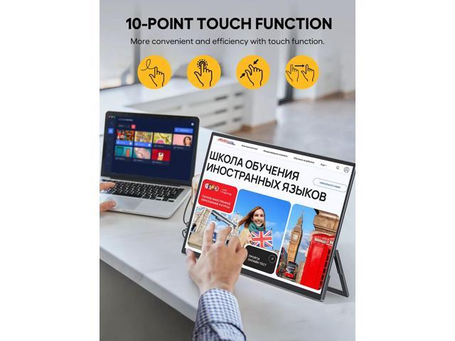 NEWSOUL 18.5' 120Hz Touchscreen Portable Monitor 1080P For Xbox PS Gaming Monitor 120Hz w/180° Adjustable Stand &VESA