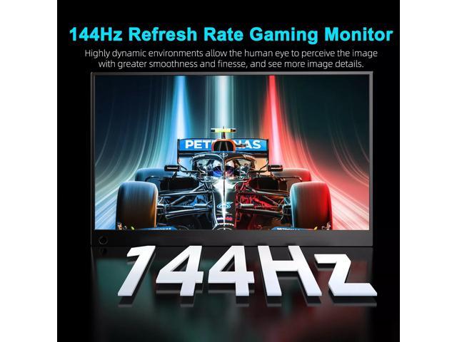 NEWSOUL 17.3' Portable Monitor 144HZ 2K 2560x1440 Gaming Monitor HDR IPS Ultra Slim Gaming Display Second Screen USB C & OTG
