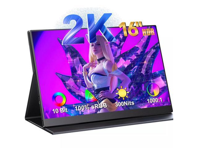 EVICIV 16' 2K Portable Monitor 2560*1440 HDR Screen IPS LCD Screen w/Smart Cover w/VESA