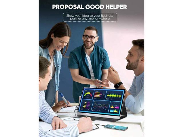 Portable 4K Monitor for Working and Traveling, NEWSOUL 15.6' Portable Monitor W/ Smart Stand & Dual Speakers Eye Care External Second Screen for...