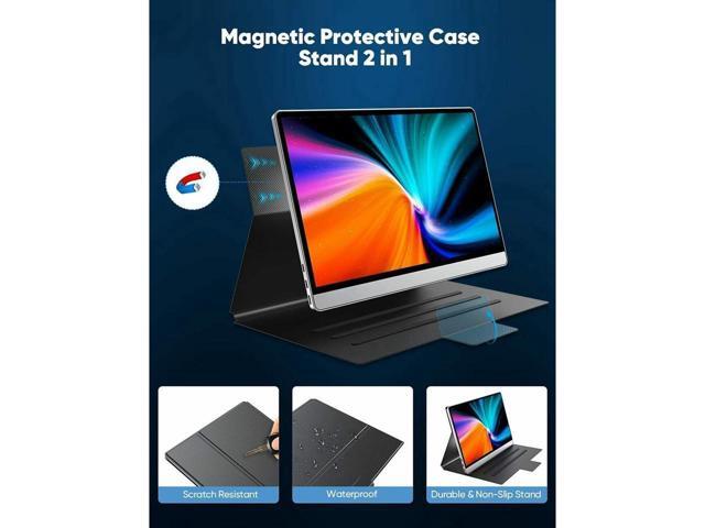 Portable 4K Monitor for Working and Traveling, NEWSOUL 15.6' Portable Monitor W/ Smart Stand & Dual Speakers Eye Care External Second Screen for...