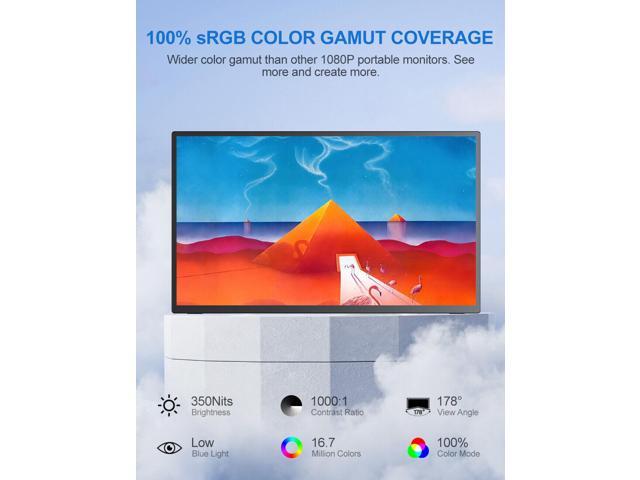 NEWSOUL Portable Monitor 18.5 inch 1080P FHD, Ultra-Slim & Frameless FreeSync IPS HDR Gaming Display HDMI USB C External Screen, VESA &...