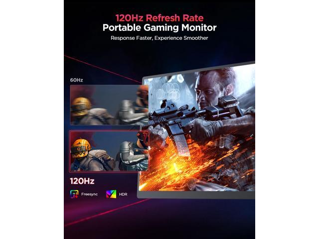 Newsoul 16' 2K QHD 120Hz Portable Gaming Monitor with HDR, FreeSync, VESA Mount, Smart Case, and Wide Compatibility for PC, Console, Phone