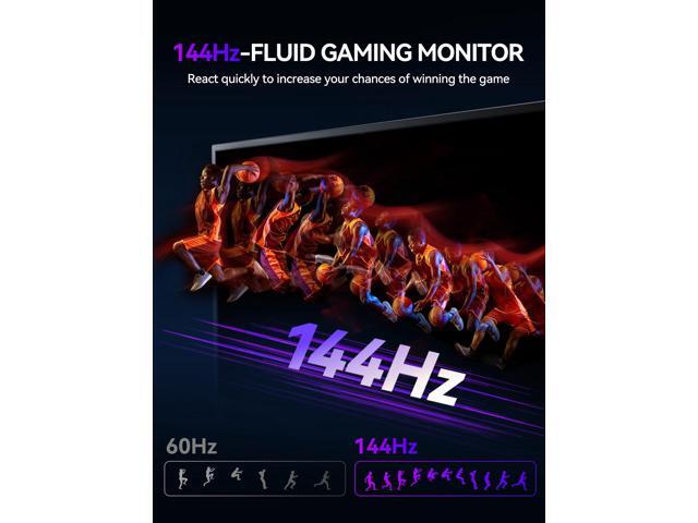 Newsoul 18' 2K 144Hz 100% DCI-P3 500Nits Portable Gaming Monitor with VESA, Stand, FreeSync & HDR - Ultra-Slim & Lightweight Frameless Display