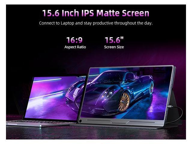 NEWSOUL 15.6' 4K Portable Monitor UHD Screen 3840*2160 Laptop Extended Monitor, 1300:1 100% sRGB USB-C HDMI Portable Gaming Monitor HDR Travel...
