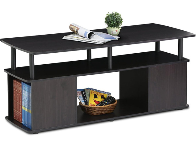 Furinno JAYA TV Stand for TVs up to 50 Inch with Open Storage, Blackwood