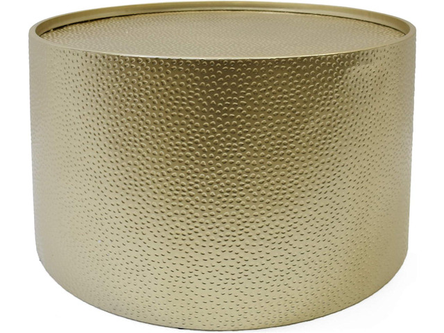 Christopher Knight Home Rache Modern Round Coffee Table with Hammered Iron, Gold, 26. 00 L x 26. 00 W x 17. 00 H