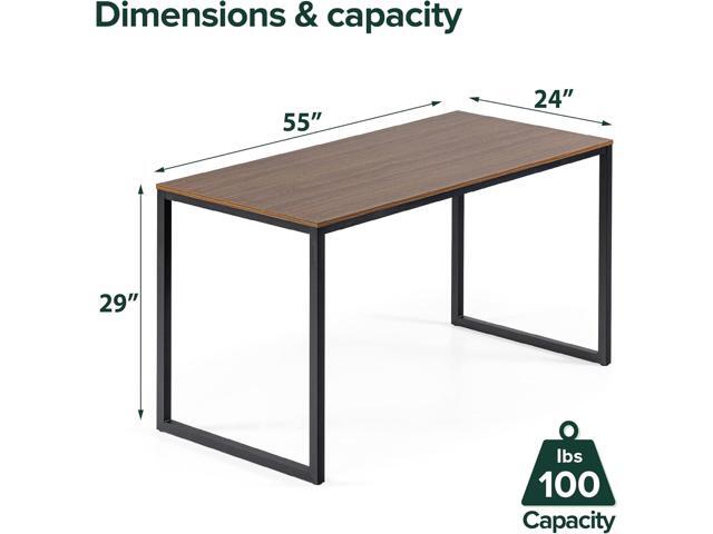 ZINUS Jennifer 55 Inch Black Frame/ Computer Workstation, Office Desk, Easy Assembly, Brown