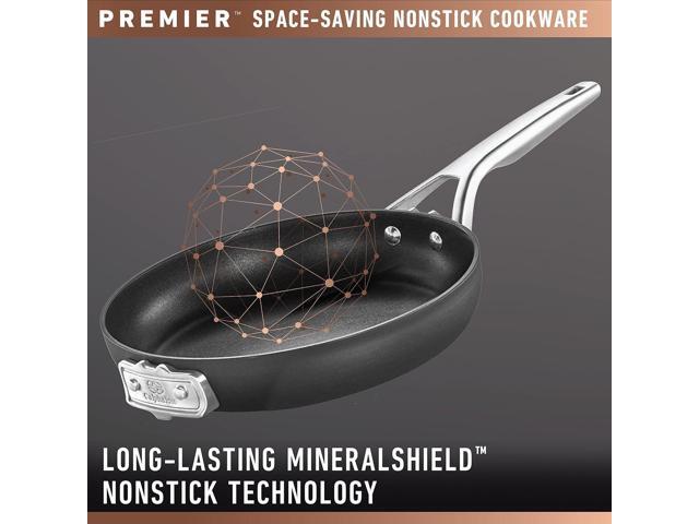 Calphalon Premier Space-Saving Nonstick Cookware Set, 8-Piece, Stackable, Hard-Anodized Aluminum
