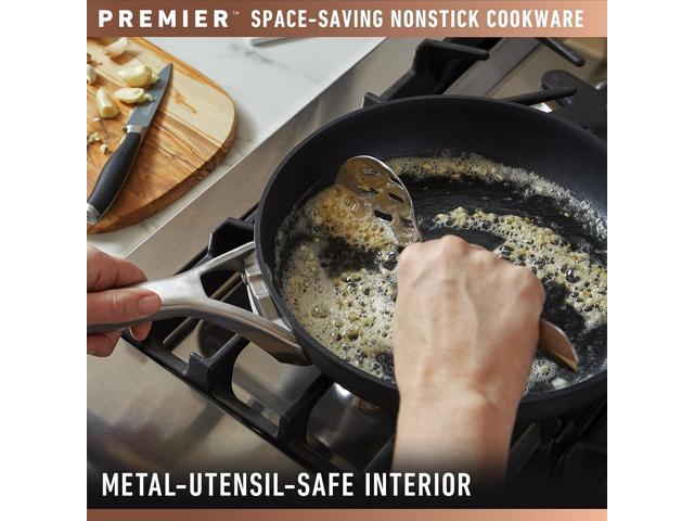 Calphalon Premier Space-Saving Nonstick Cookware Set, 8-Piece, Stackable, Hard-Anodized Aluminum