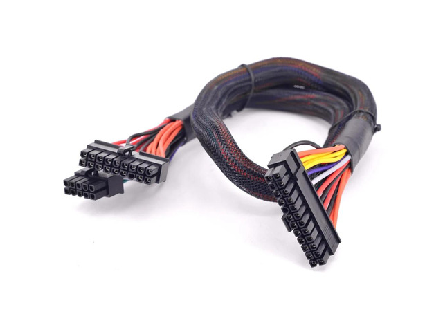 14+10 Pin to 24 Pin ATX PSU Power Adapter Cable Sleeved 18AWG Motherboard Replacement Cable for Corsair AXi/HXi Series AX1500i AX1200i HX1200i...