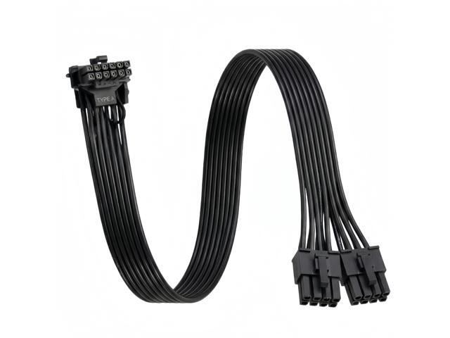 ATX 3.0 PCIe 5.0 12VHPWR Cable 2x8 Pin to 16 Pin 600W GPU Power Cord, Type A 4-Pin on Bottom, 16AWG 60cm (24in), for EVGA G7/G6/G5/G3/G2/P2/T2 &.