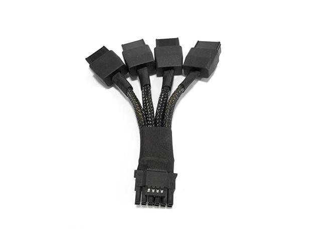 4x8 Pin to 12VHPWR Extension Cable 16 Pin (12+4) Male to 4x8 Pin Female PCIe 5.0 Adapter, 600W 16AWG Short 3.94in (10cm) Sleeved Extender for RTX...