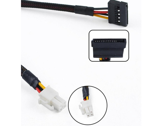 3-Pack For Lenovo 4 Pin to SATA Power Adapter Cable Motherboard Mini 4 Pin to SATA 15 Pin HDD SSD Power Cord for M410 M415 M610 M710 ThinkCentre...