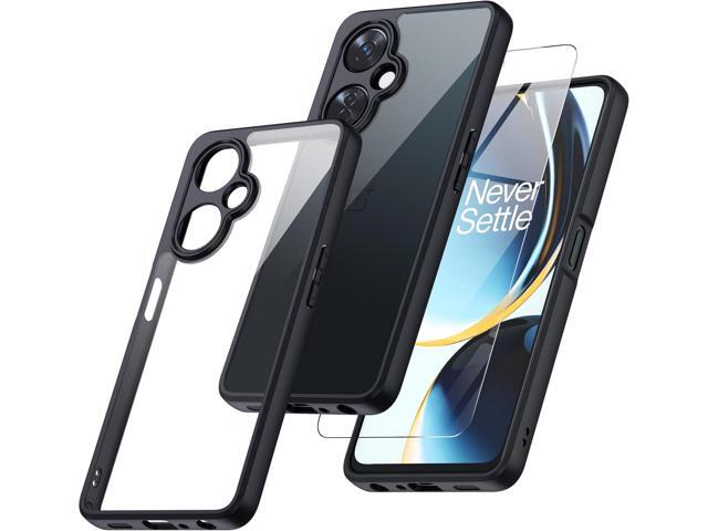 for OnePlus Nord N30 5G Case with Glass Screen Protector, Non-Yellowing Crystal Clear Shockproof Bumper Case, Slim Thin Yet Military Grade Drop...