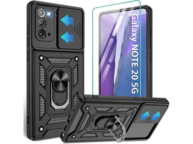 Compatible with Samsung Galaxy Note 20 5G Case,Samsung Note 20 Case with HD Screen Protector with Slide Camera Cover, 360°Rotation Ring Kickstand...