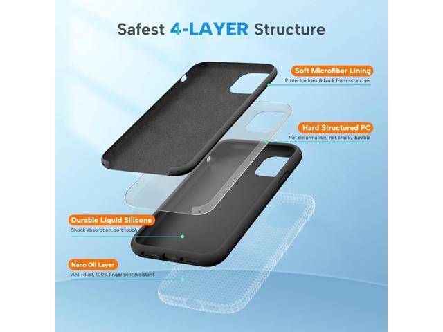 Compatible with iPhone 11 Phone Case, with Screen Protector, Liquid Silicone Gel Rubber Full Body Drop Protection Shockproof Cover Phone Case for...