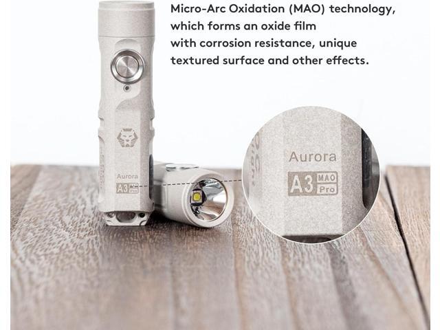RovyVon A3 Pro G4 USB-C Rechargeable 7000K EDC Flashlight, 650 High Lumen Ultra Bright with Cool White, Momentary On, Lock Mode, Gift for Pocket...