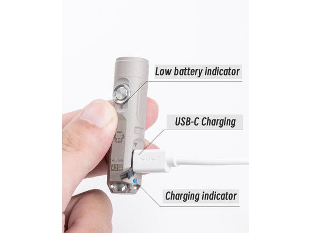 RovyVon A3 Pro G4 USB-C Rechargeable 7000K EDC Flashlight, 650 High Lumen Ultra Bright with Cool White, Momentary On, Lock Mode, Gift for Pocket...