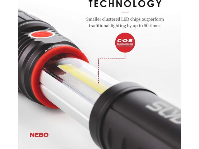 Nebo Slyde Rechargeable Flashlight with Work Light Rechargeable Flashlight with 4 Light Modes and a Magnetic Base