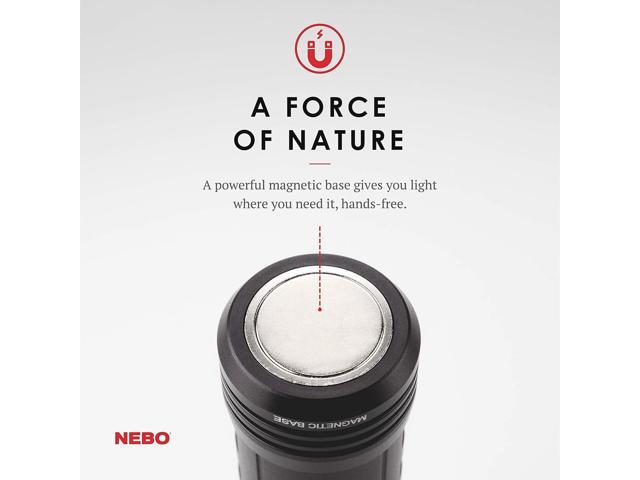 Nebo Slyde Rechargeable Flashlight with Work Light Rechargeable Flashlight with 4 Light Modes and a Magnetic Base