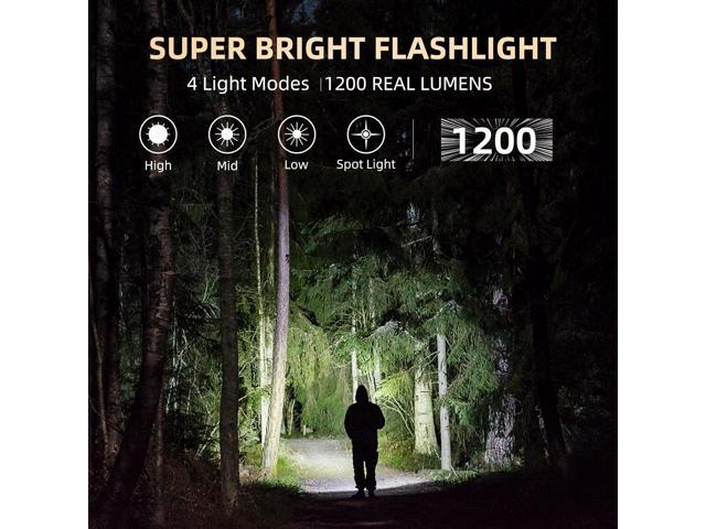 Rechargeable Work Light, 1200 Lumens EDC Slim Flat Flashlight with Magnetic Base & Back,Proximity Sensor,Clip for Pocket, Small Portable for Car...