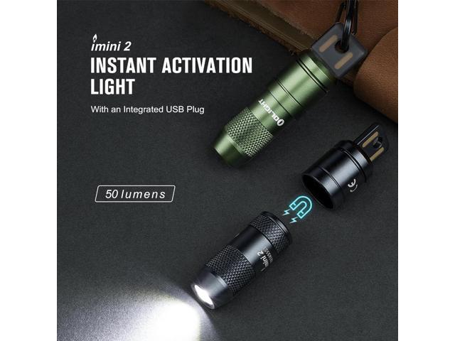 OLIGHT IMINI 2 EDC Rechargeable Keychain Flashlight, 50 Lumens Compact and Portable Mini Light, Tiny LED Keyring Lights with Built-in Battery Ideal...