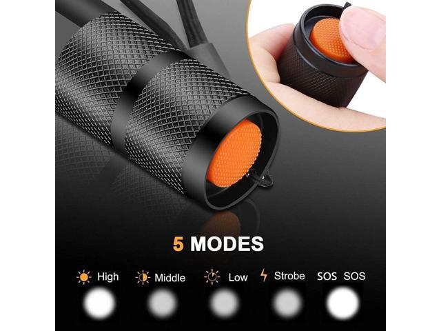 Tactical Flashlight 5 Pack Tac Light Torch Flashlight Tactical Flashlight Brightest LED Flashlight with 5 Modes Adjustable Waterproof Flashlight...