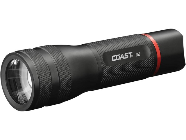 Coast G55 750 Lumen Focusing LED Flashlight, ZX456 Rechargeable Battery Included (AAA Alkaline Battery Compatible, NOT Included)
