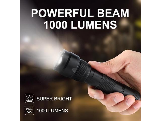 ULTRAFIRE WF-502B LED Tactical Flashlight, 5 Modes 1000 High Lumens Flashlight Torch with Duty Belt Flashlight Holster, UFB26, Bicycle Mount, USB...