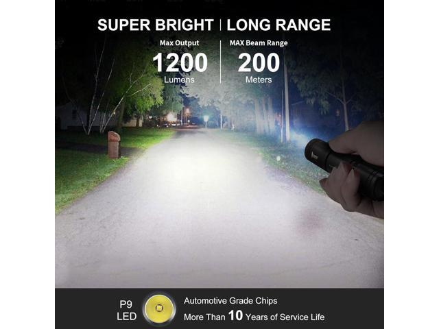 WUBEN L50 Rechargeable Flashlights, USB tactical flashlights 1200 high lumens, Super Bright IP68 Waterproof LED flashlights, EDC Pocket Flashlights...